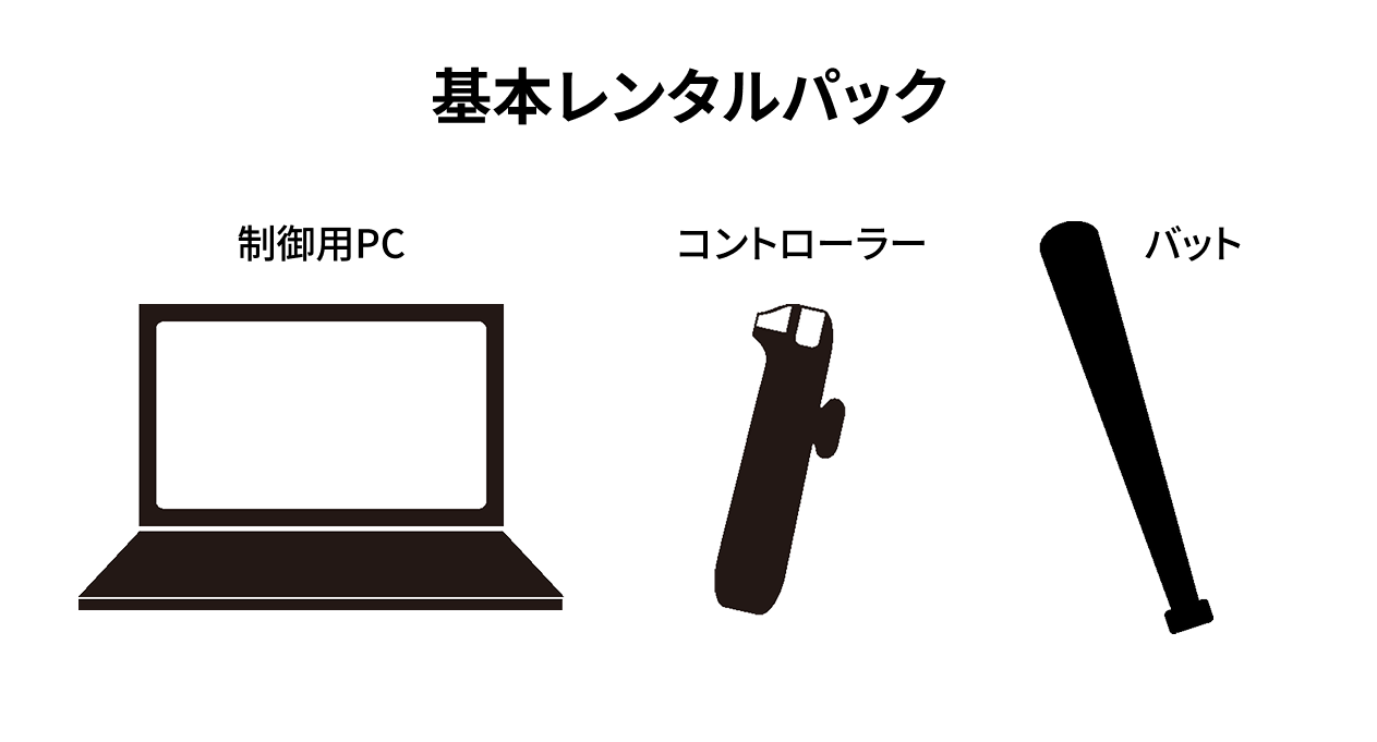 基本レンタルパックには制御用PC・コントローラー・バットが入っています